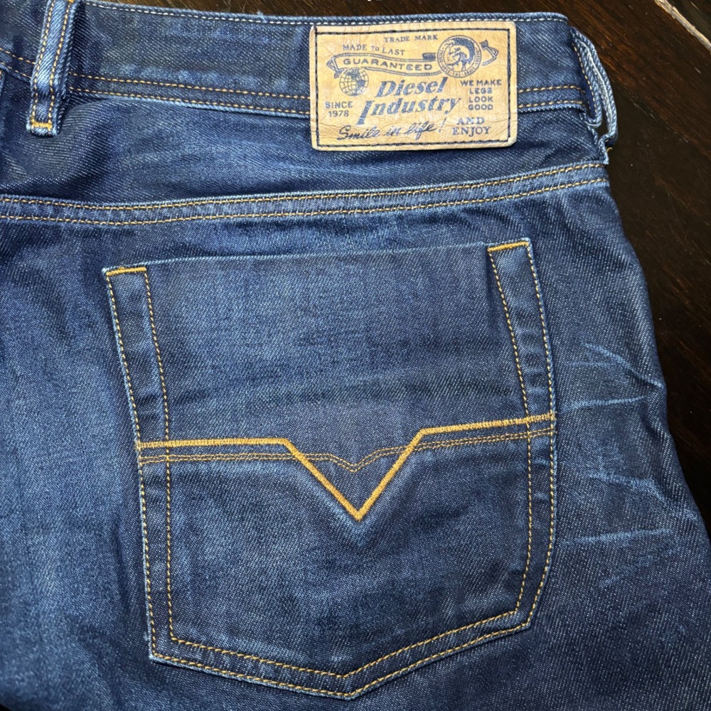 Diesel Y2K Zatiny Bootcut Jeans 38 x 26 in Dark Wash Button Fly Denim Grunge - Picture 7 of 16